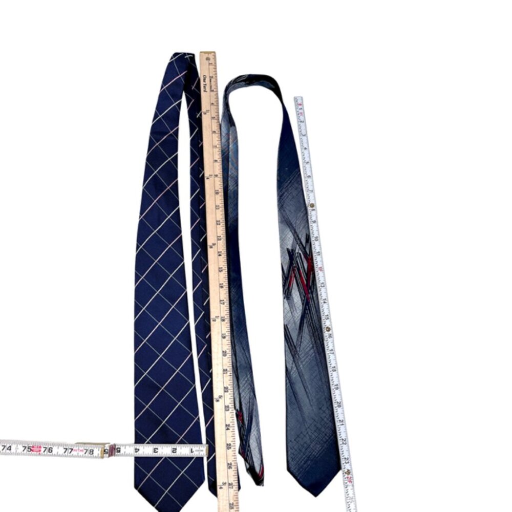 Set: 2 Neckties Burberry Blue  & El  Groco  Italy +1 Burberry  Handkerchief (54 - Picture 6 of 15